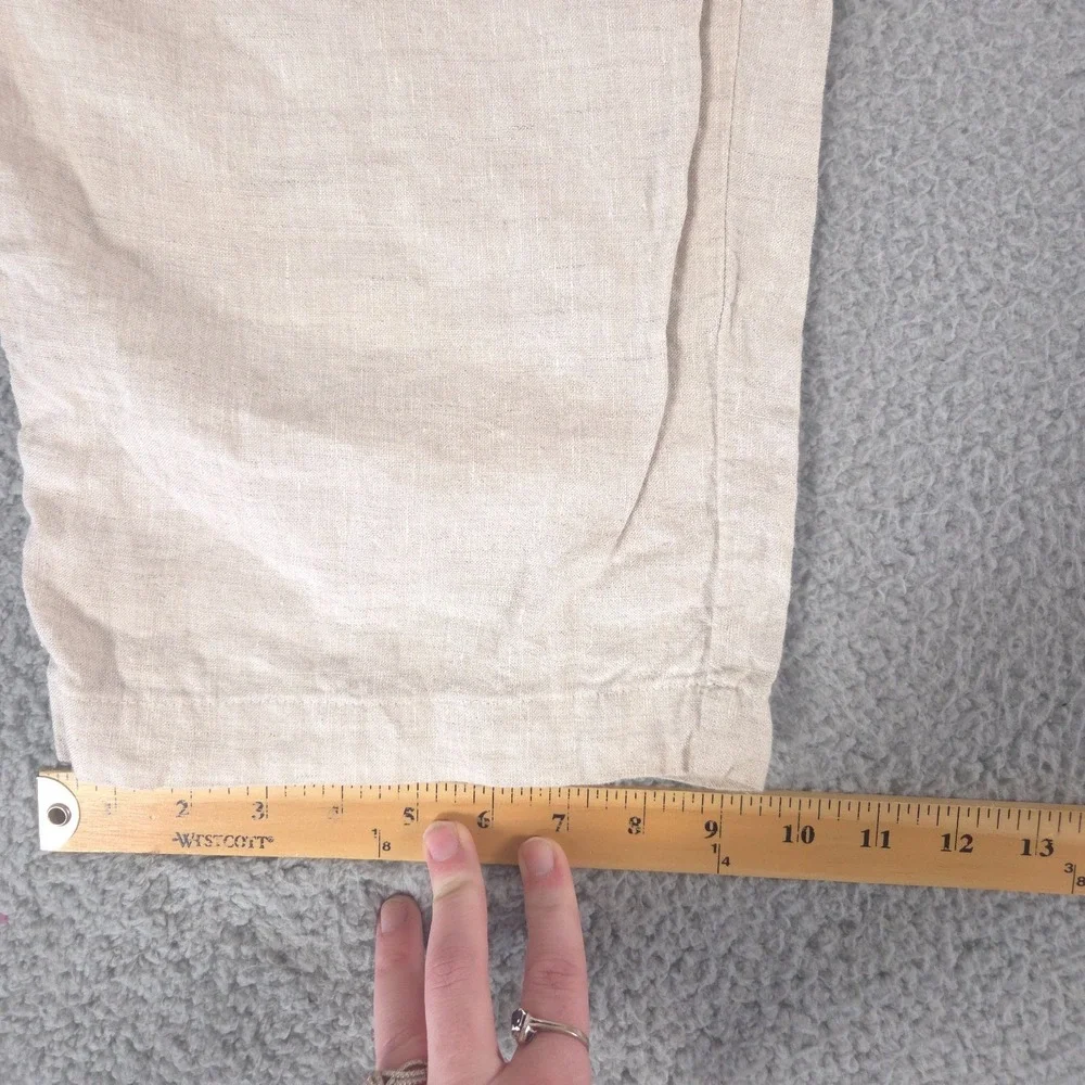 Tommy Bahama Pants Mens Large Beige Relax 100% Linen Drawstring Slacks Trousers